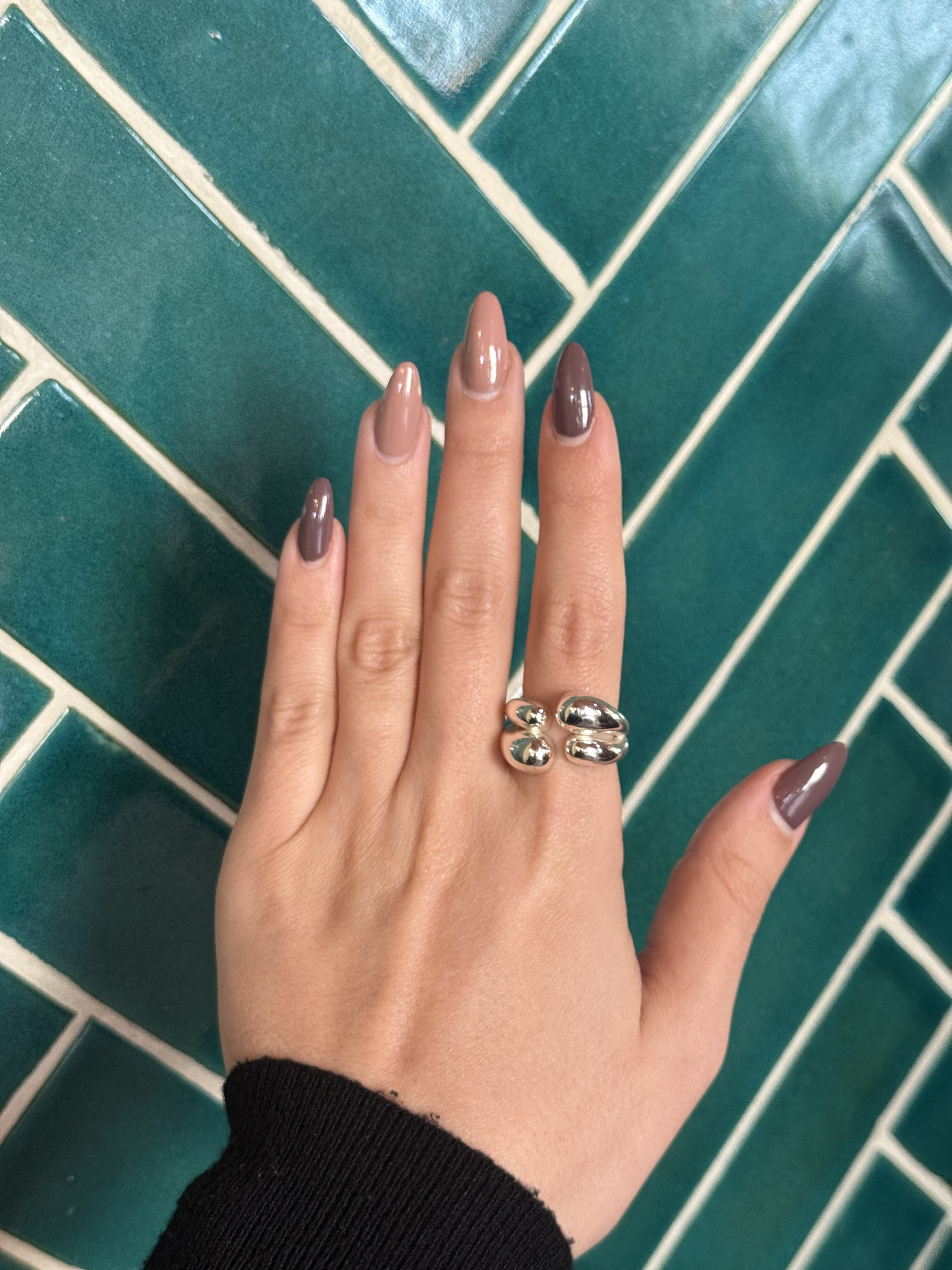 انگشتر استیل آبکاری نقره - Thumbnail 2