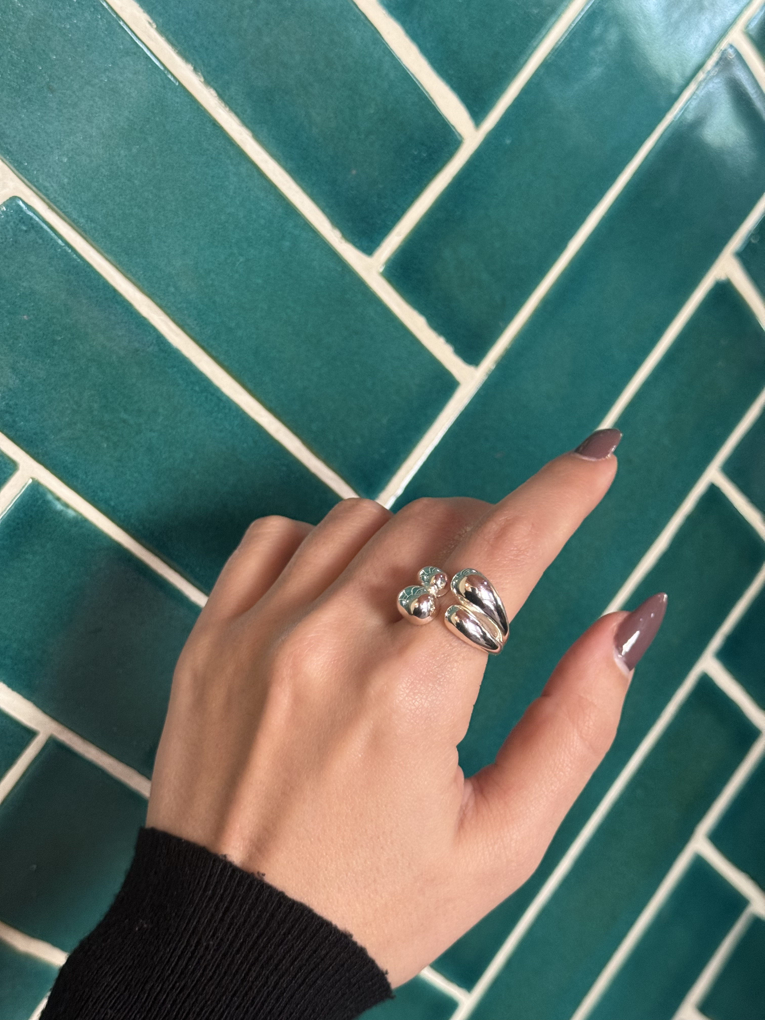 انگشتر استیل آبکاری نقره