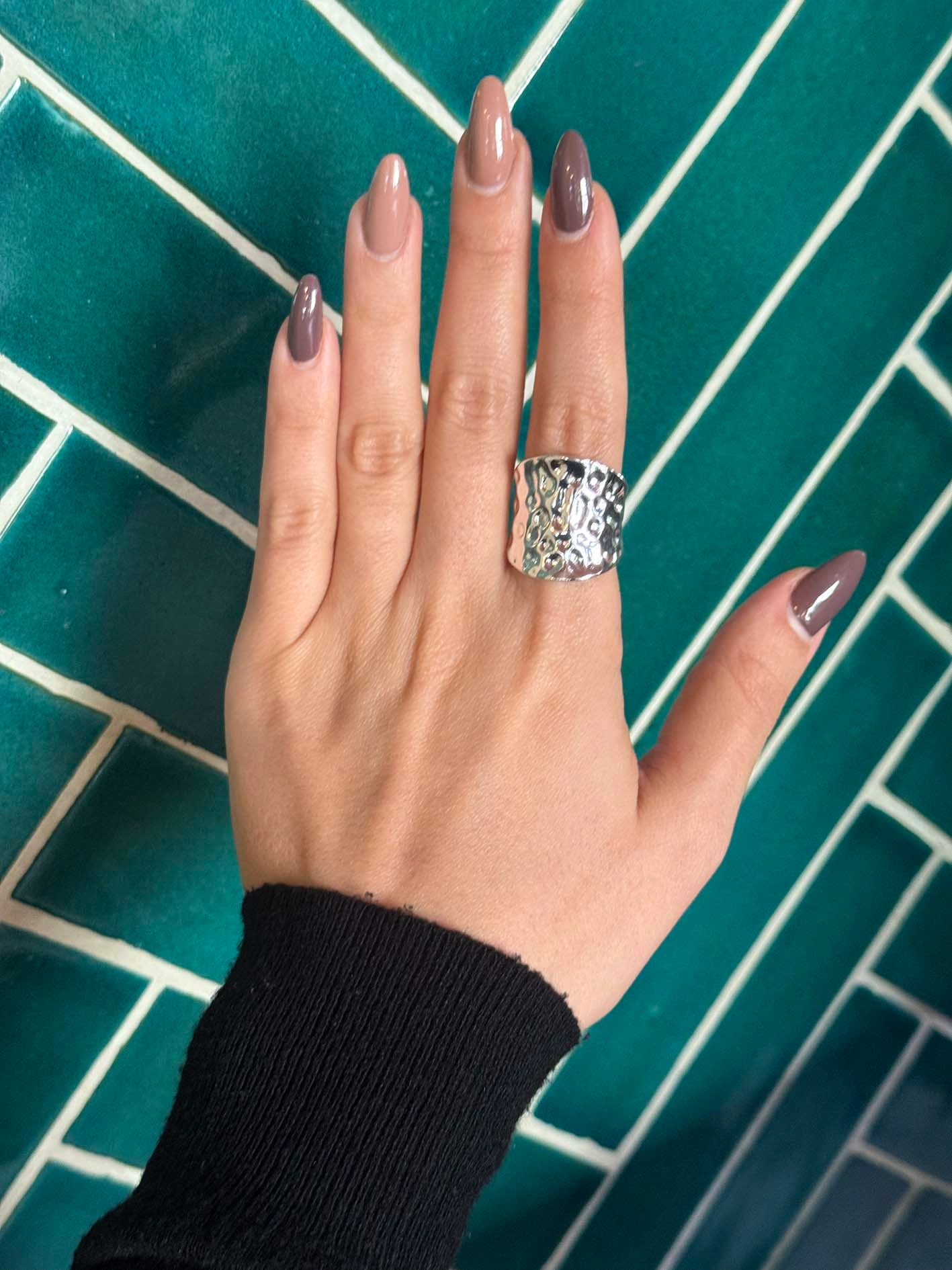 انگشتر استیل چکشی - Thumbnail 3