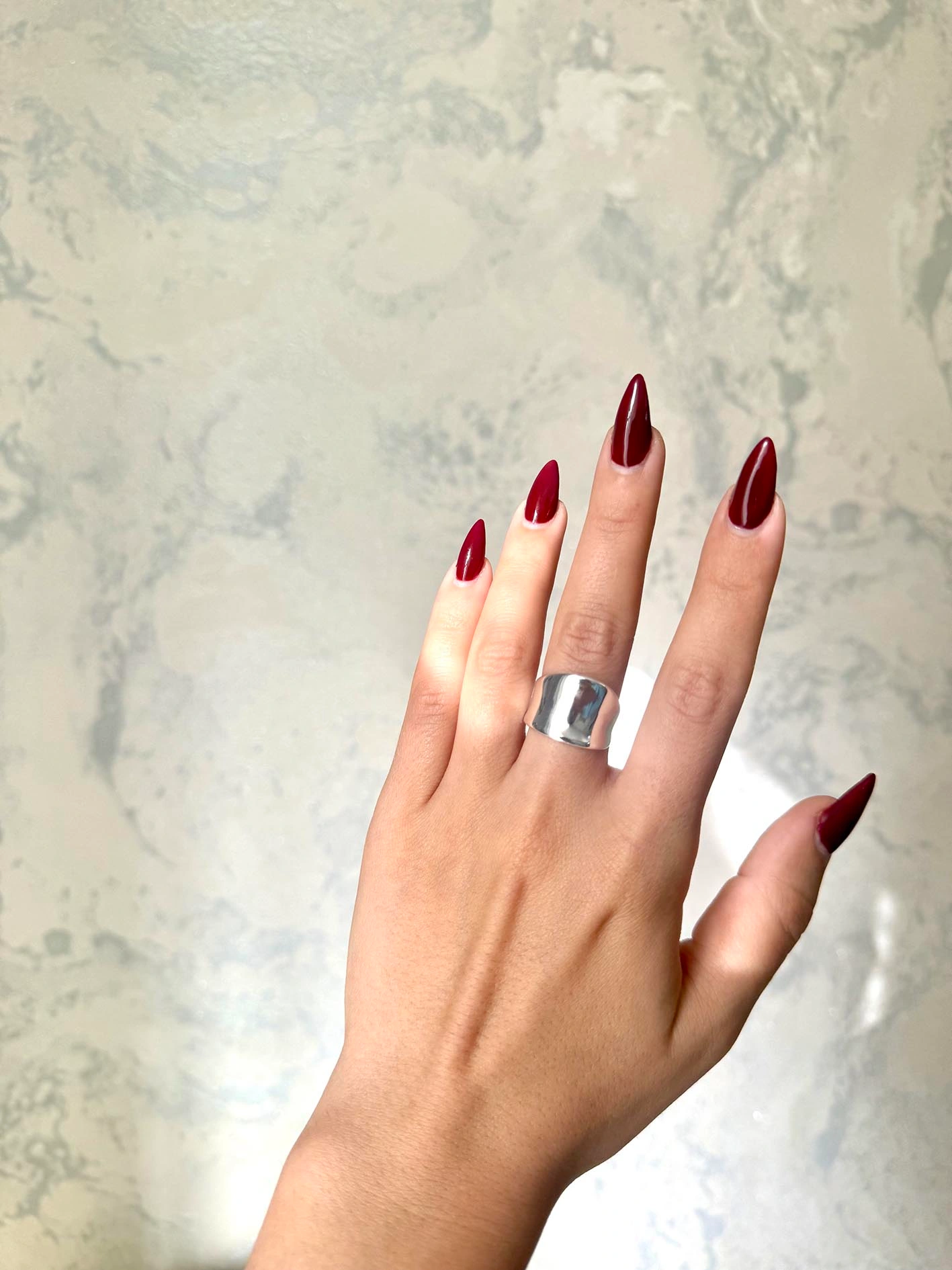 انگشتر استیل آبکاری نقره - Thumbnail 1