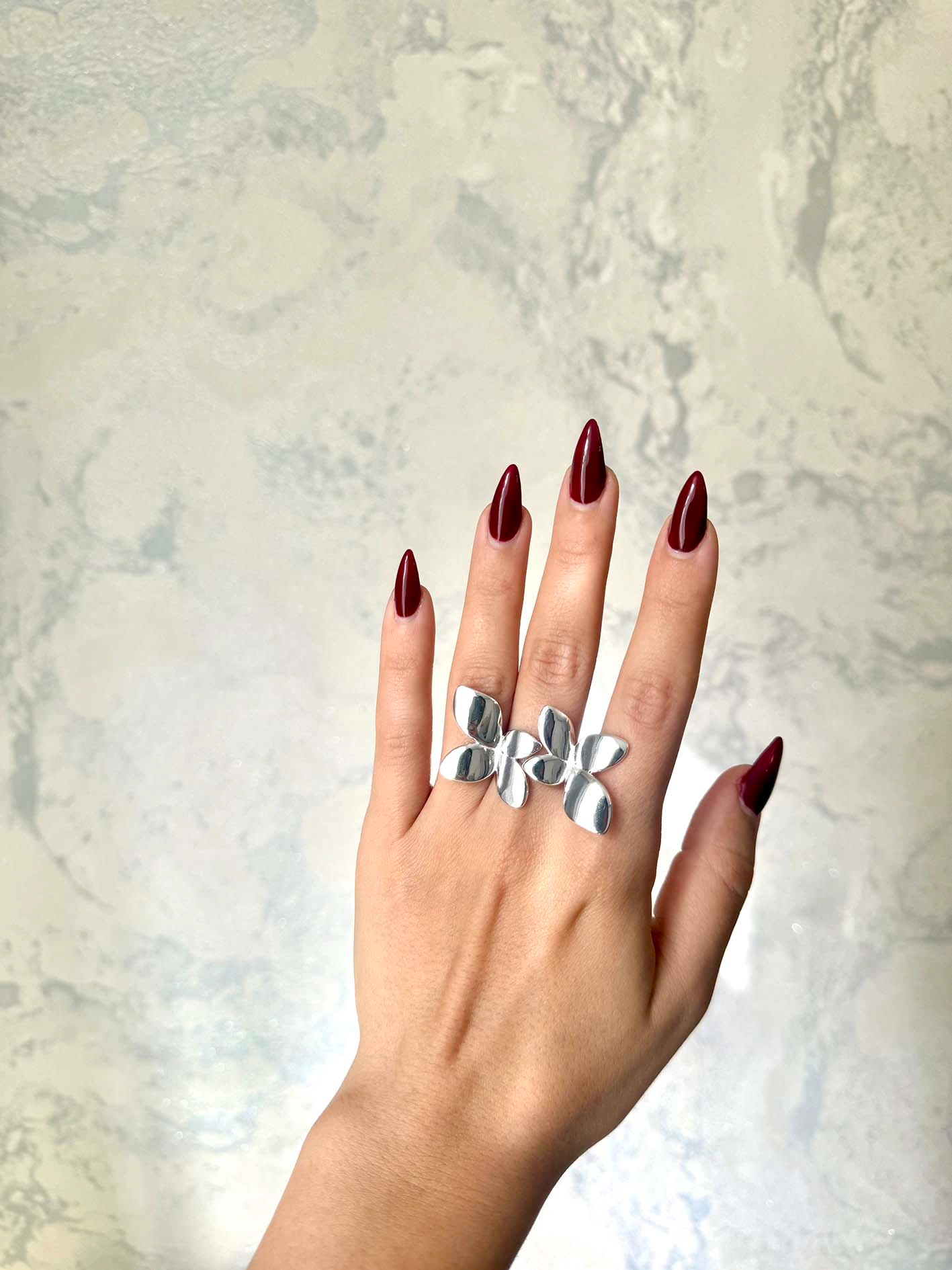 انگشتر استیل آبکاری نقره - Thumbnail 2